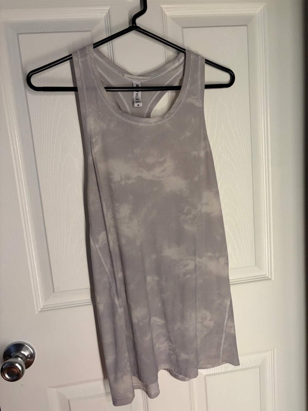 Athleta Gray Tie-Dye Mesh Racerback Tank